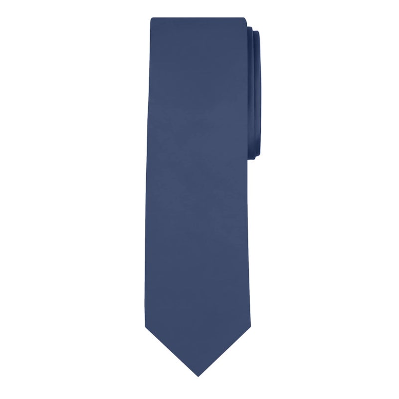 Jacob Alexander Solid Color Men's Regular Tie - Steel Blue - Image 1